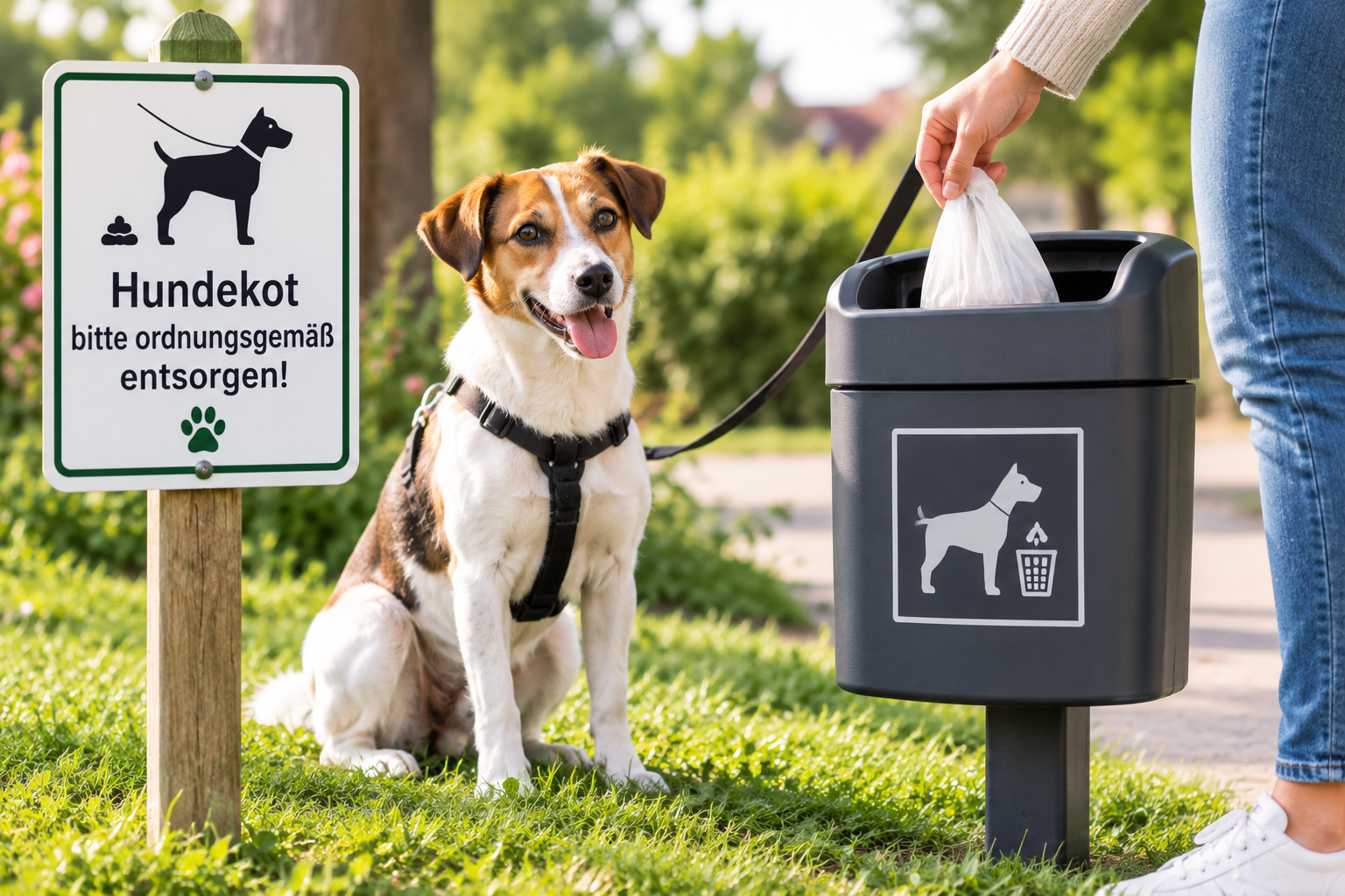 Rücksicht nehmen im Arboretum  Hundekot bitte ordnungsgemäß beseitigen